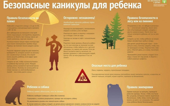 Безопасный отдых в летнее время. Памятка замещающим родителям